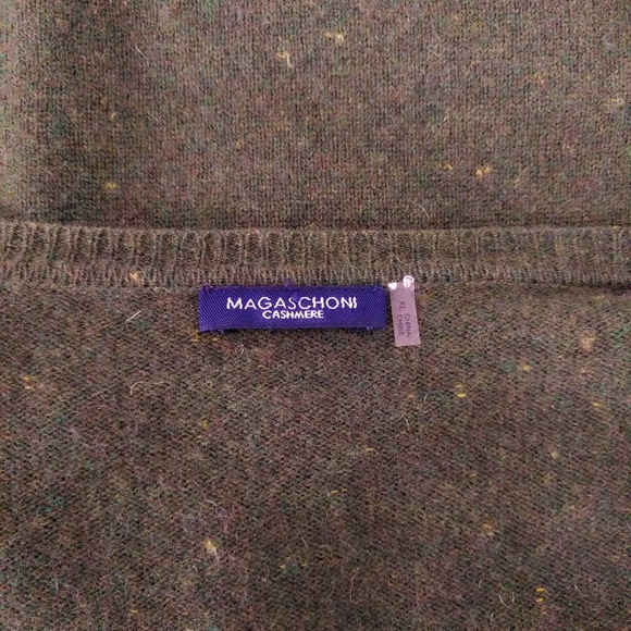 Magaschoni Moss Green Cashmere V Neck Cardigan XL - Picture 5 of 5